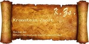 Kronstein Zsolt névjegykártya